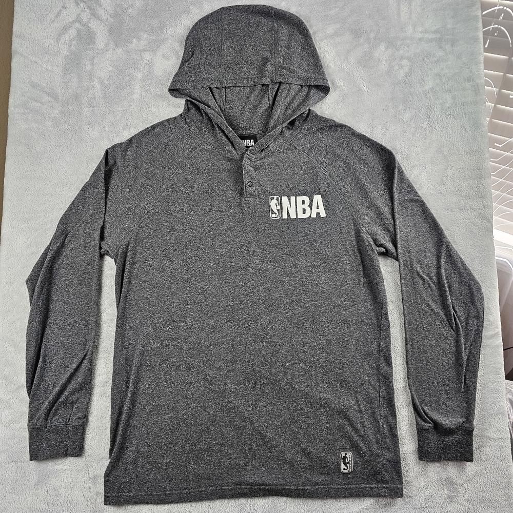 NBA Pullover Hoodie Long Sleeve Gray Mens Size Large